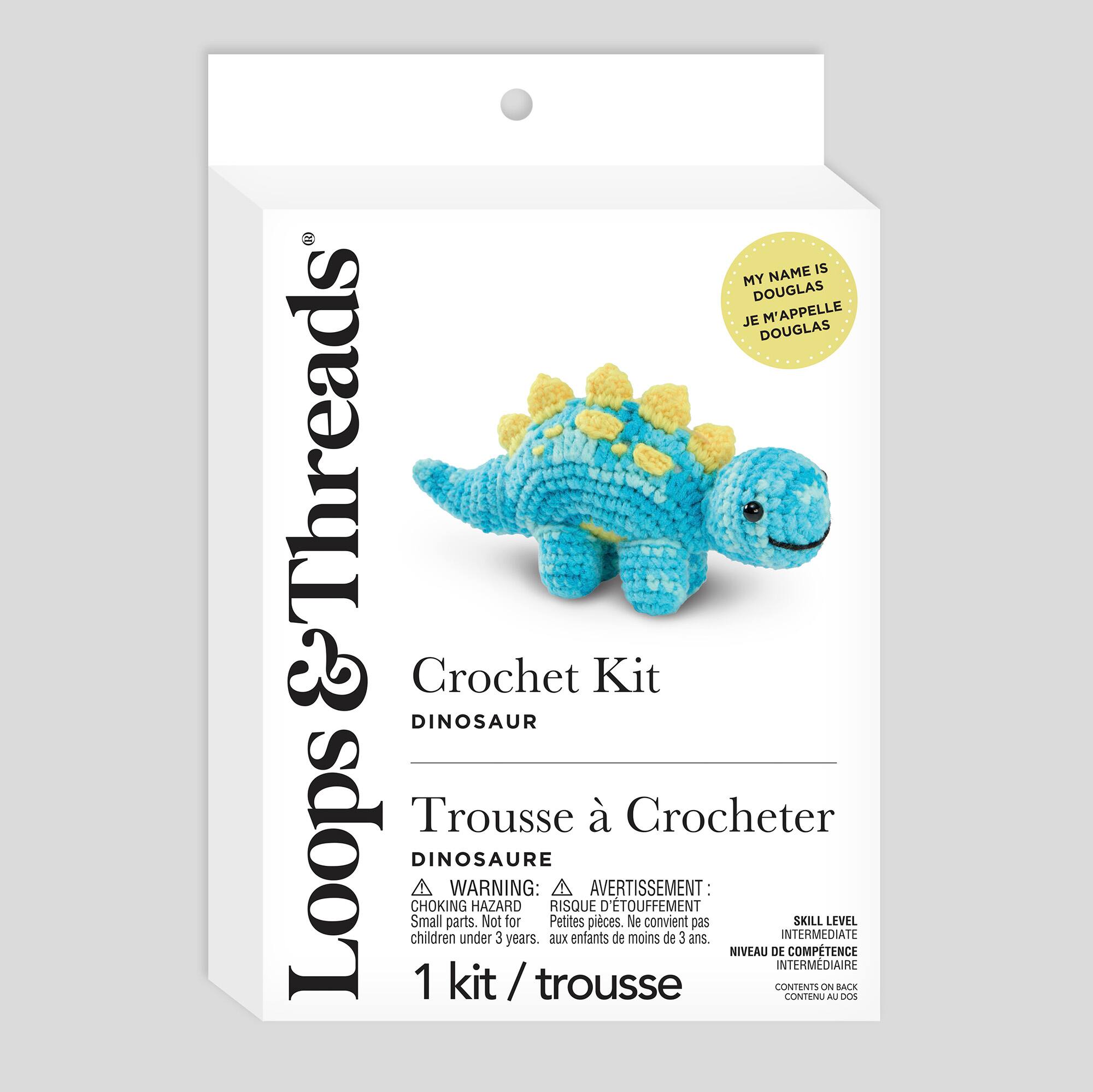 6 Pack: Intermediate Dinosaur Amigurumi Crochet Kit by Loops & Threads®